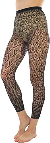 Image of ToBeInStyle Women's Single Floral Lace Fishnet Tights Footless & Stirrup Design
