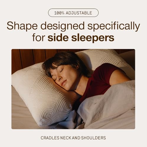 Image of Coop Home Goods Adjustable Latex Cut-Out Pillow King, Talalay Latex & Microfiber Fill, Ergonomic Shoulder Cut-Out, Naturally Cooling, Eco-Friendly, Medium Firm for Side Sleepers, GREENGUARD Gold