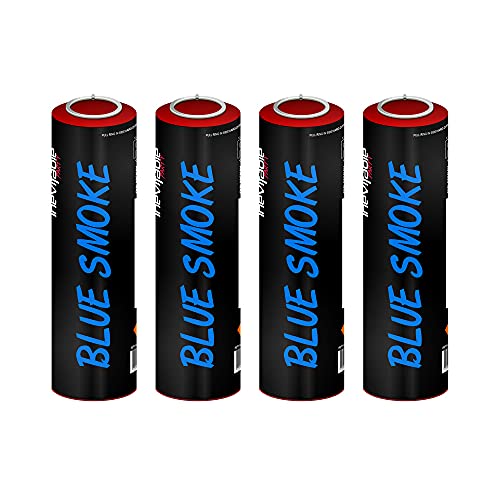 Inevitable Party Pack of 4 Ring Pull Smoke Grenade Effects for Paintball Weddings Photoshoots & Special Effects (Blue)