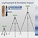 Huepar 60-Inch Lightweight Tripod Portable Adjustable Tripod for Laser Level with 3-Way Swivel Pan Head, 2 Bubble Levels, 1/4