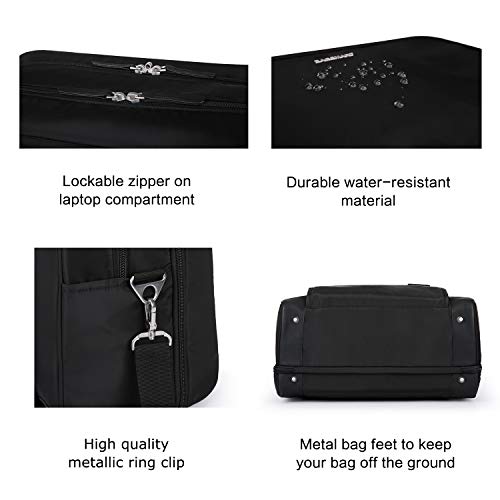 BAGSMART Weekender Bag Travel Duffle Bag Large Carry On Overnight Bag Carry On Bag for Personal Items, Black, 27L