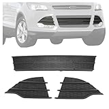 KUAFU Front Lower Grille W/Fog Light Bezel Compatible with 2013-2016 Ford Escape FO1036154 FO1038124 FO1039124 Bumper Radiator Hood Grill Fog Lamp Cover 3PCS Black