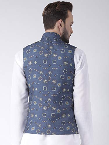 Image of Hangup mens printed nehru jacket 35A PRINTED NEHRU