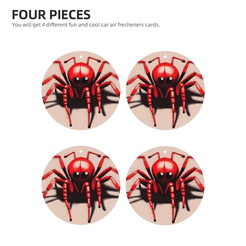 Hojas perfumadas para auto con diseño de araña roja miniatura 2