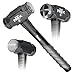 Titan Pro-X 63704 4lb Drilling Hammer, Dual-Face Sledge with Cross-Pattern Face for Concentrated Power & Flat Face for Stake Driving, Overstrike Protection, 15