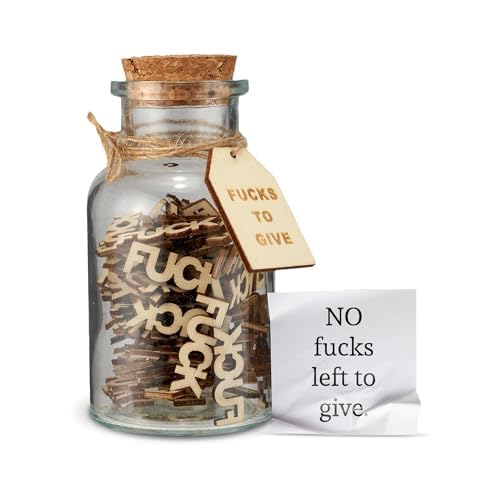 Funny Jar of Fucks (5 oz) – 100pcs Wooden Fucks to Give, Gag Gifts for Friends, White Elephant & Christmas Gift for Men & Women, Adult Humor, Office Desk Decor