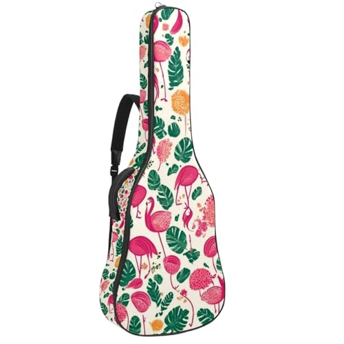 Housse guitare acoustique 109 cm flamant rose en tissu Oxford imperméable