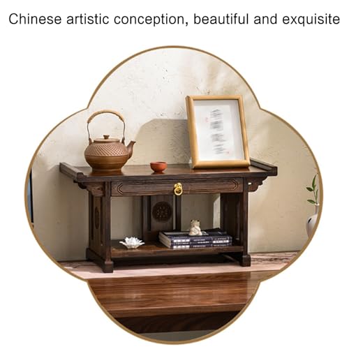 Mesa de altar de meditación de madera maciza y nicho budista de alta calidad 6