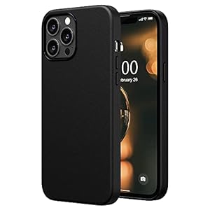 SURPHY Lederen Hoesje Compatibel met iPhone 13 Pro Max Hoesje 6.7 inch, Premium PU Lederen Hoesje Cover (met Metalen Knoppen & Microfiber Voering) voor iPhone 13 Pro Max (Zwart)