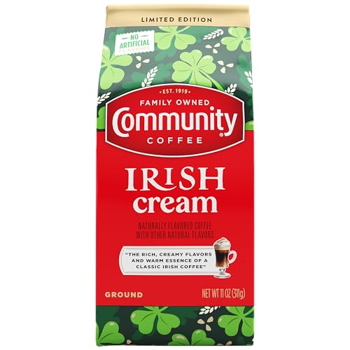 Image of Community Coffee Irish Cream Flavored Ground Coffee, Medium Roast, 11 oz Bag
