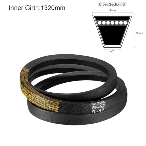 sourcing map B-52 Keilriemen 52/1320,8mm Teilungslänge Zahnriemen B-Profi Gummi Antriebsriemen Gummiübertragungsriemen Flachriemen Antriebskeilriemen für Kraftübertragung
