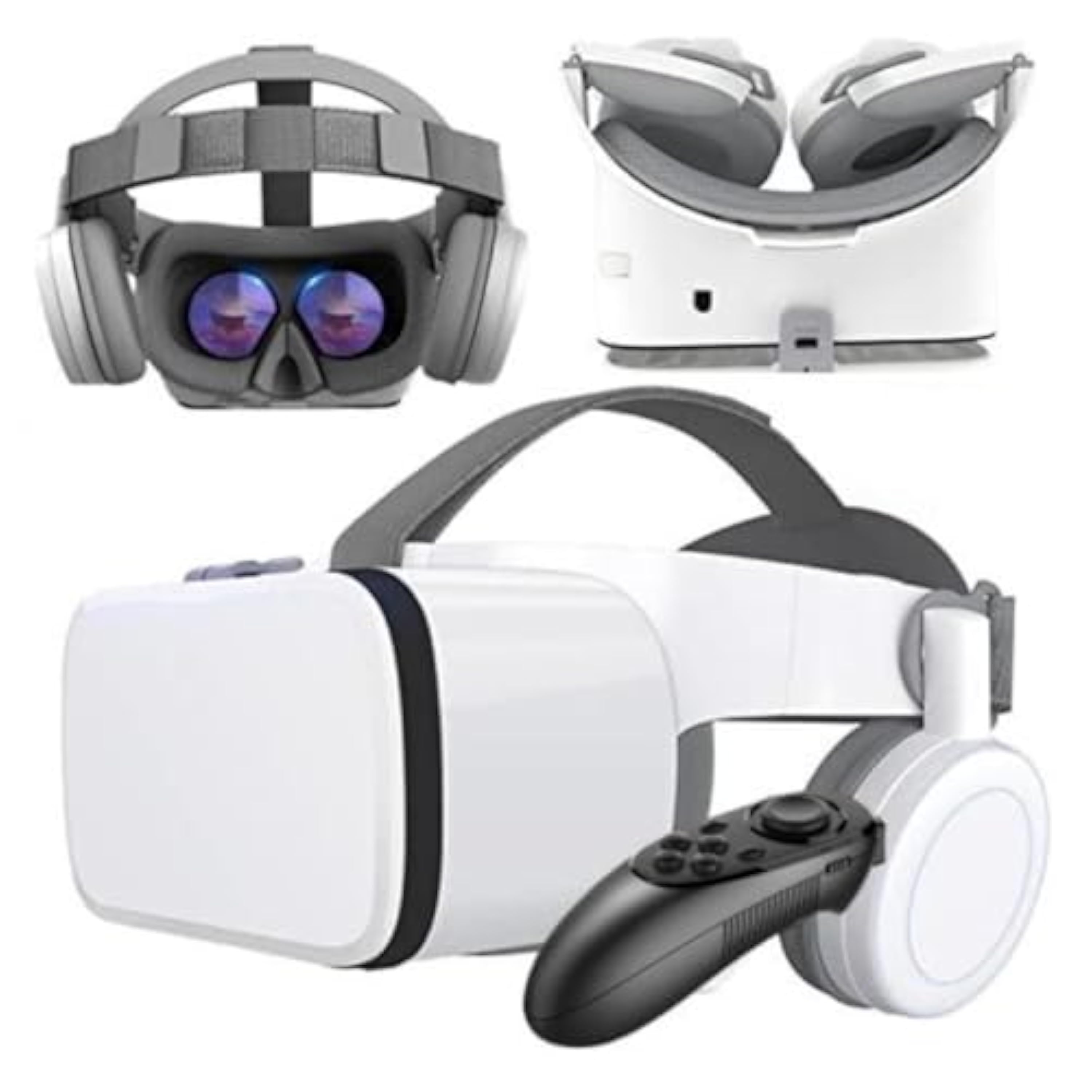 Auriculares de realidad virtual con controlador para niños y adultos, juegos 3D, juego de gafas inalámbrico universal para teléfonos iOS, Android y Windows