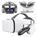 VR Headset, Virtual Reality Headset with Controller & Headphones for Kid Adult Play 3D Game Movie, Universal Wireless VR Set Glasses Goggle Bundle for IOS Android Windows Smartphones