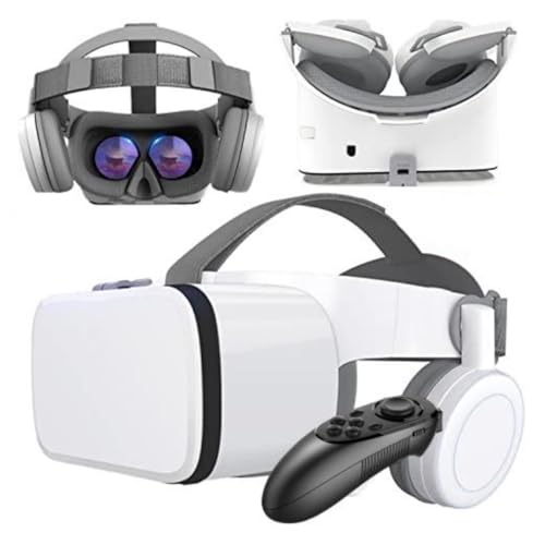 VR-Headset, Virtual-Reality-Headset mit Controller und Kopfhörern für Kinder und Erwachsene, 3D-Spielfilm, universelles kabelloses VR-Set, Brille, Brille für iOS, Android, Windows Smartphones