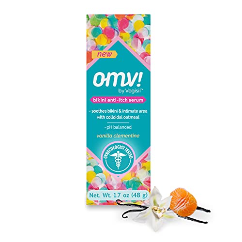 OMV! by Vagisil Bikini Anti-Itch Feminine Intimate Serum for Women, Gynecologist Tested, pH balanced, Gentle Formula Soothes and Cools Intimate Area - Vanilla Clementine Scent, 1.7 oz