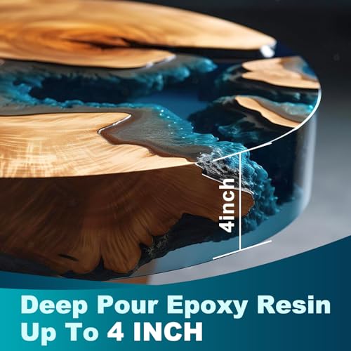 Deep Pour Epoxy Resin, 3 Gallon 2-4 inch Clear Epoxy Kit,Bubble Free Crystal Clear 2:1 Casting Resin,Low Viscosity Casting for River Table,Wood, Art Craft,Countertop