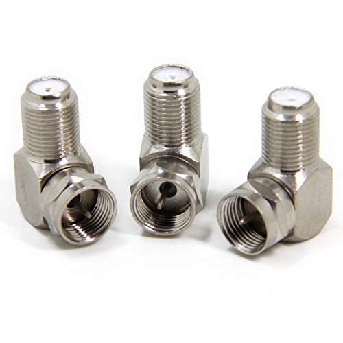 90 Degree Coaxial Connector, 3-Pack F Type Male to...