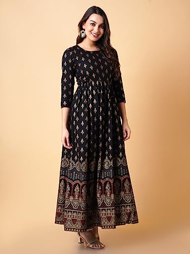 Image of Daevish Women's Rayon Floral Regular Kurta