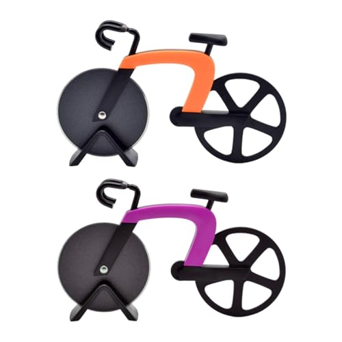 2 tagliapizza a forma di bicicletta, tagliapizza creativo, tagliapizza, in acciaio inox, gadget da cucina