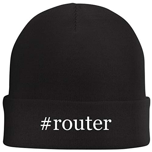 Tracy Gifts #Router - Hashtag Beanie Skull Cap with Fleece Liner, Black, One