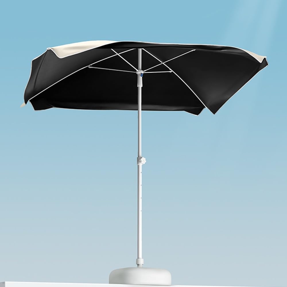Ombrellone portatile da esterno color albicocca da 160 cm con tenda parasole per spiaggia, giardino, piscina, mercato, tavolo