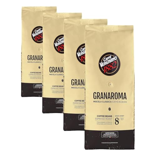 Grains de café Caffè Vergnano Granaroma 1 kg lot de 4 pour broyeur expresso italien