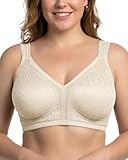 HACI Women's Minimizer Bra Full Coverage Non Padded Wirefree Plus Size for Large Bust Support Seamless(38G, Nude)
