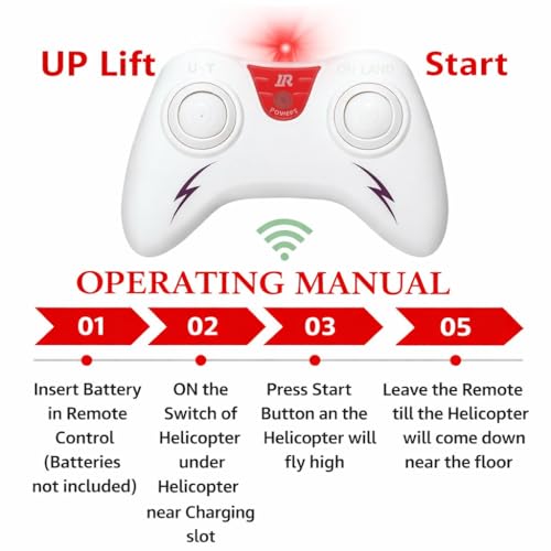 Image of RC Flying Helicopter Toy for Kids with Remote Control, USB Rechargeable Indoor Drone Helicopter for Boys & Girls (Colour as per Stock)