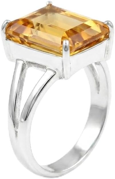Rectangle Emerald Quartz Ring|925 Silver Field|Handmade Statement Design|Christmas Gift|Pretty Vintage Style| Green Stone Jewelry|Minimalist women ring