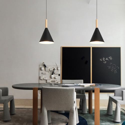 Lámpara colgante de comedor macarrón con diseño cónico e iluminación ajustable E27 3