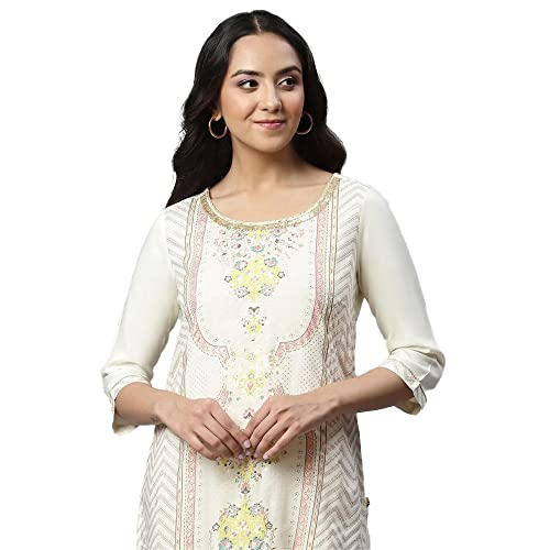 Image of Aurelia Floral Viscose Rayon Round Neck Women's Kurtas