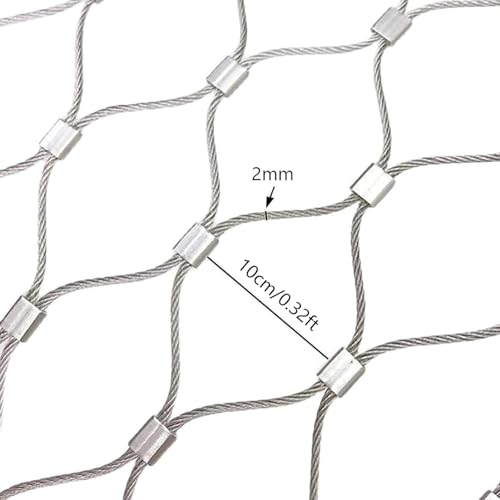 Red de protección de acero inoxidable flexible con malla tejida anticaída de 1x1 m 3
