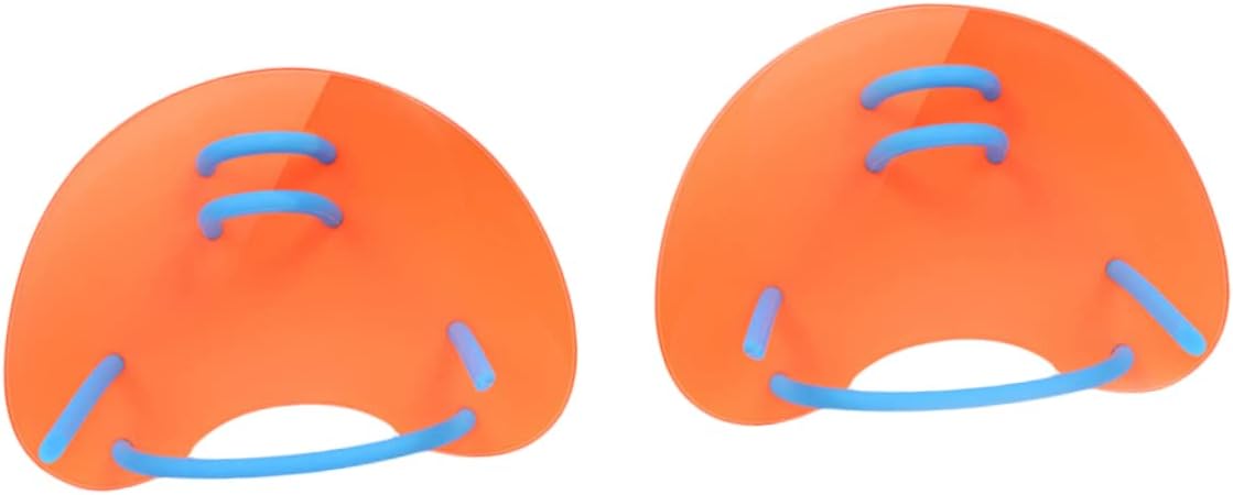 VICASKY Swim Webbed Gloves for Adults Ergonomic Paddles for Swimming Training Stroke Mechanics Fitness Snorkeling and Water Sports Orange