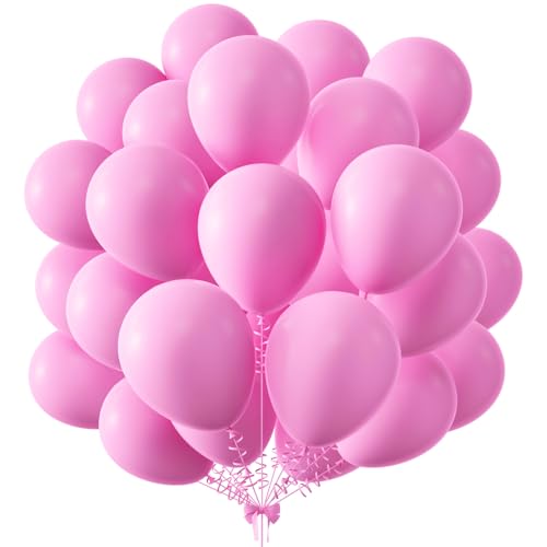Image of KALOR 12 Inch Dark Pink Balloons, 50 Pcs Latex Helium Balloons for Kid's Birthday Party, Baby Shower, Wedding, Graduate Party Decorations