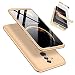 Produktbild Huawei Mate 20 Lite Handyhülle + Displayschutzfolie, LaiXin Huawei Mate 20 Lite Hülle 360 Grad PC Plastik Hard Case Cover Fall-Abdeckung Schutzhülle mit Panzerglas - Gold