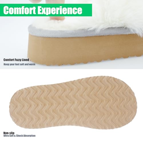 Platform Slippers for Women Memory Foam,Fluffy Comfy Soft Warm Slippers for Women,Slip On Plush Bedroom Shoes Women Indoor and Outdoor with Thick Sole Chestnut,black,gren,gray2