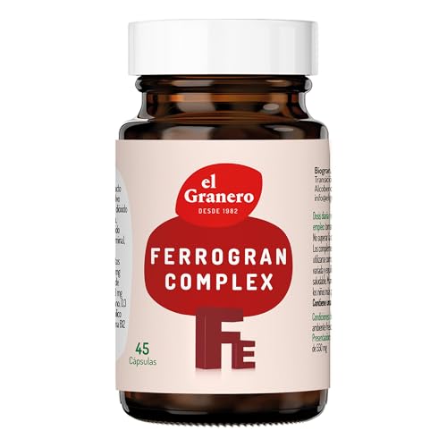 El Granero Integral - Ferrogran - 45 Cápsulas - Elaborado con Gluconato Ferroso y Extractos de Remolacha y Acerola - Contribuye al Metabolismo Energético y a Reducir la Fatiga