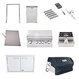 AMS Lion 32' Grill Package w/Refrigerator & Single Side Burner | LP