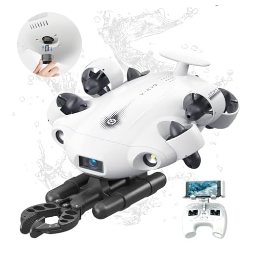 【2025 New】FIFISH V-EVO 4K60FPS Underwater Drone with Robotic Arm, with Removable SD Card, QYSEA AI Vision Lock 360° Omnidirectional Movement Underwater ROV with Depth Hold