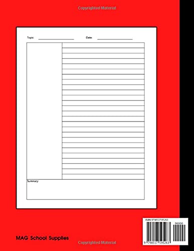 Cornell Notes: Lined / 8.5 x 11 / 120 Pages (Cornell Notebooks) image 3