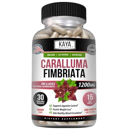 Kaya Naturals - Caralluma Fimbriata 1200mg High Potency Supplement | Maximum Strength Natural Endurance Support Vegetarian Capsules (30 Count)