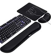 Gimars 3Pcs Memory Foam Keyboard Wrist Rest, Mouse Pad Wrist Support for Easy Typing Pain Relief,...