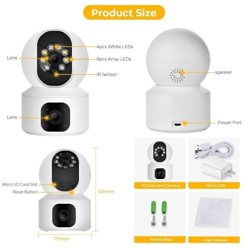 Image of Dr Vision 5MP Indoor WiFi Smart CCTV Camera for Home | Full HD | Color Night Vision | Two Way Audio | Wireless Home Security Camera with Mobile App V380 Pro (CV Dual Lens)