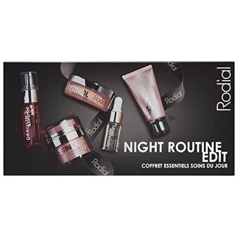 Rodial Night Routine Edit - Pink Diamond Cleansing Balm - 20ml, Retinol Resurfacing Pads - 20 pad, Vit C Drops - 10ml, Retinol Overnight Gel - 9ml, Dragon’s Blood Hyaluronic Drink - 30ml Cover