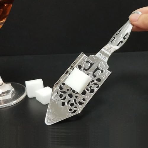 ANCLLO 2-teiliges Absinthlöffel-Set, Absinth-Cocktaillöffel-Set aus Edelstahl, Gothic-Tropffilter