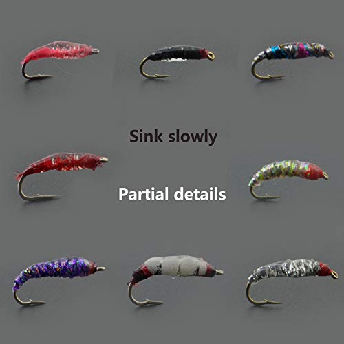 YAZHIDA Realistic Flies Fly Fishing Flies kit - Fly Assortment Trout Bass Fishing with Fly Box, with Dry/Wet Flies, Nymphs, Streamers,Fly Poppers (Fly Eggs) - Thumbnail 4