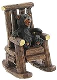 The Bridge Collection Black Bear Cub in Rocking Chair Figurine