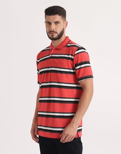 Image of INKKR Highflay Striped Men Regular Fit Polo Neck T-Shirt Combo