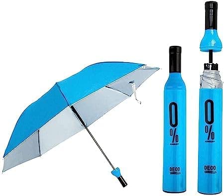 Newest Windproof Double Layer Umbrella with Bottle Cover Umbrella for UV Protection and Rain Outdoor Car Umbrella for Women and Men, Big Size, Umbrella for Stylish | SKY BLUE |-image-8