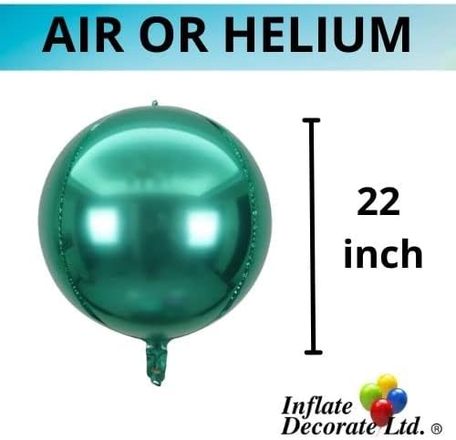 Round Metallic Foil Balloons, 55 cm, Hot Pink, Pack of 5 (Green), 22 inch - Image 4